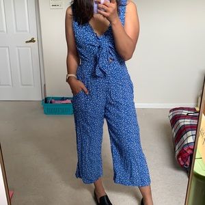 Blue floral jumpsuit